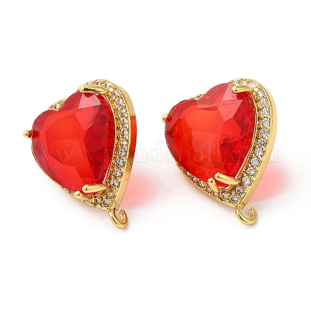 Серьга-гвоздик из латуни со стразами KK-C023-03A-1