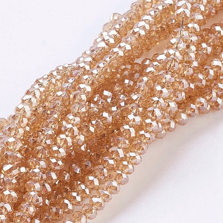 Electroplate Glass Beads Strands EGLA-J025-H05-1