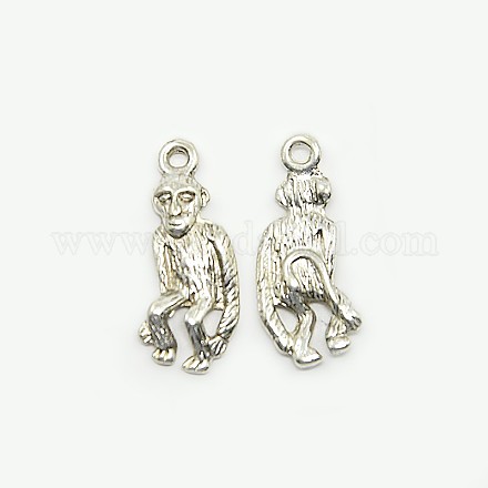 Antique Silver Tibetan Style Monkey Pendants X-LF10997Y-1