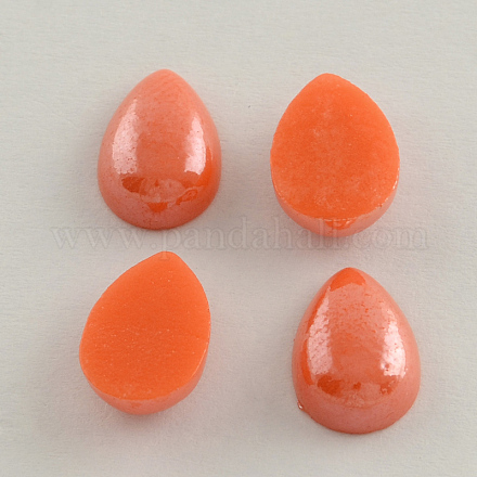 Pearlized Plated Opaque Glass Cabochons PORC-S778-5x8-04-1