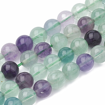 Chapelets de perles en fluorite naturel G-S333-10mm-006-1