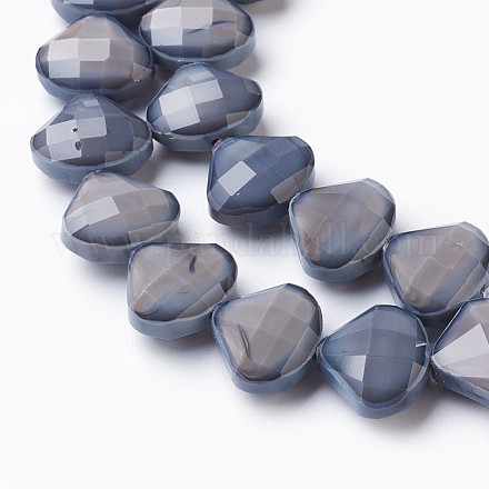 Chapelets de perles en verre opaque de couleur unie GLAA-E405-01B-I-1