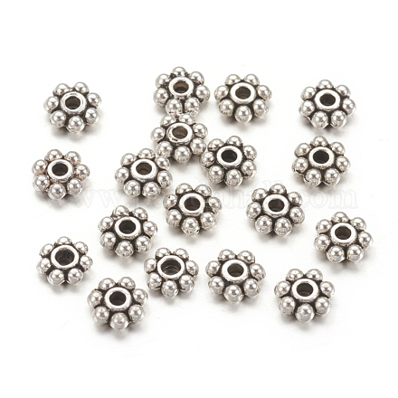Perles d'alliage de style tibétain perles d'espacement de marguerite LF1249Y-01AS-NR-1