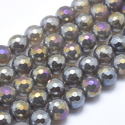 Chapelets de perles en agate naturelle électrolytique G-O164-01A-6mm-1