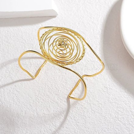 Браслеты-манжеты из нержавеющей стали 304 со стразами для женщин BJEW-M082-03G-1