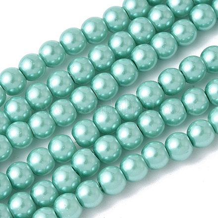 Выпечка окрашены перламутровый стекла жемчужные нити круглый шарик HY-XCP0001-24-1