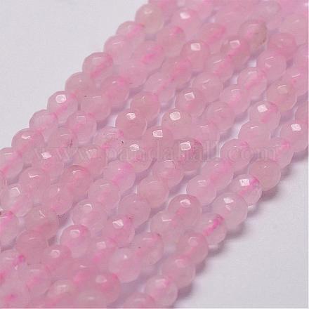 Fili di perline quarzo roso  naturale  G-D840-20-4mm-1