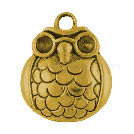 Halloween supports cabochons hibou pendentif en alliage X-PALLOY-21198-AG-RS-1