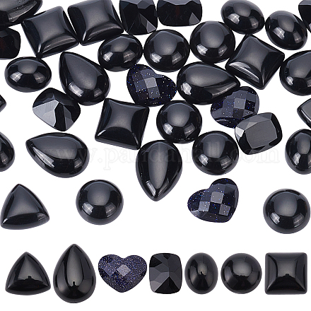 Pandahall Elite 42 Stück Cabochons aus natürlichen und synthetischen Edelsteinen im 7-Stil G-PH0002-32-1