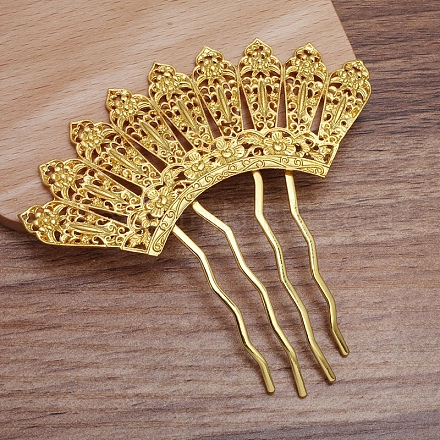 Brass Hair Comb Findings OHAR-PW0001-402G-1