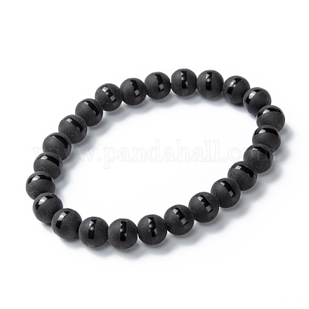 Frosted Glass Beads Stretch Bracelets BJEW-I296-09C-1