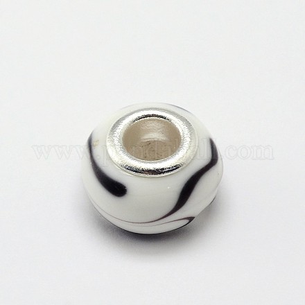 Perles européennes rondes de Murano avec gros trou manuelles LPDL-L003-50-1