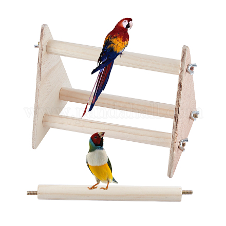 Wooden Parrot Standing frame DIY-WH0190-39-1