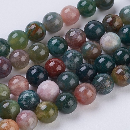 Chapelets de perles en agate indienne naturelle G-G515-8mm-05-1