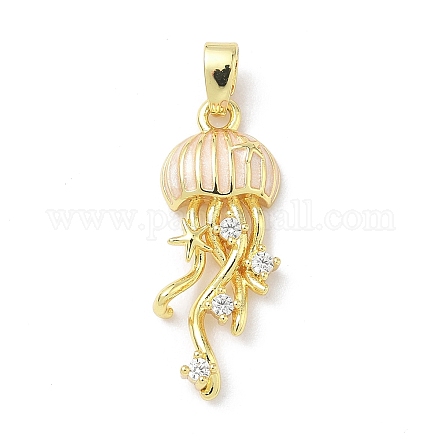 Латунь микропаве фианиты с подвесками из эмали KK-Z134-15G-01A-1