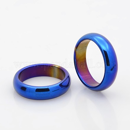 Electroplate Non-Magnetic Synthetic Hematite Wide Band Rings X-RJEW-J006A-01-1