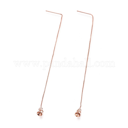 Brass Stud Earring Findings X-KK-O130-01RG-1