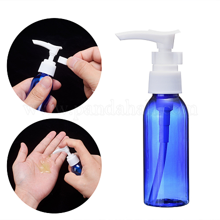液体石鹸のための50mlの詰め替え可能なペットプラスチック空のポンプボトル  ブルー  3x12cm  容量：50ml（1.69液量オンス） TOOL-Q024-01A-02-1