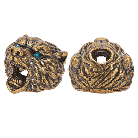 2 шт. европейские бусины из сплава в тибетском стиле TIBEB-BC0001-05AB-1