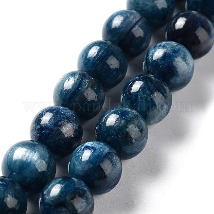 Brins de perles rondes de cyanite naturelle / cyanite / disthène G-N0150-05-12mm-01-1