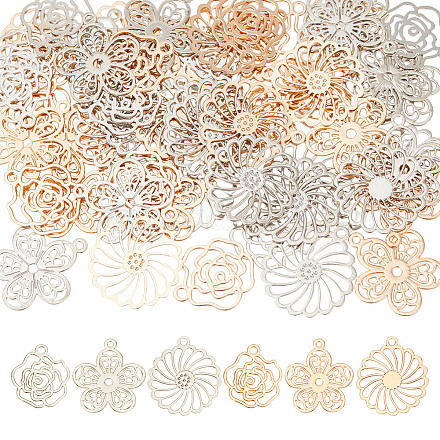 60 шт. 6 стиля долговечных латунных подвесок с покрытием&nbsp;KK-HY0003-72-1