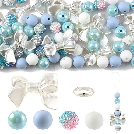 40шт 2 стиля имитация жемчуга акриловые бусины&nbsp;OACR-YW0004-21-1