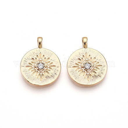 Латунные микро проложить кубического циркония подвески ZIRC-T016-19G-1