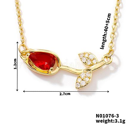 Модные латунные подвески в виде цветка тюльпана с кубическими цирконами в форме паве для женщин SG6525-1-1