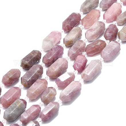 Fili di perline quarzo roso  naturale  G-F715-063-1
