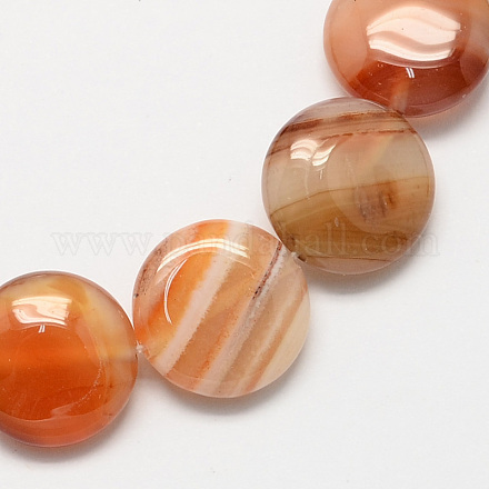 Плоские круглые драгоценный камень натуральный красный агат камень бисер пряди G-S110-12mm-03-1