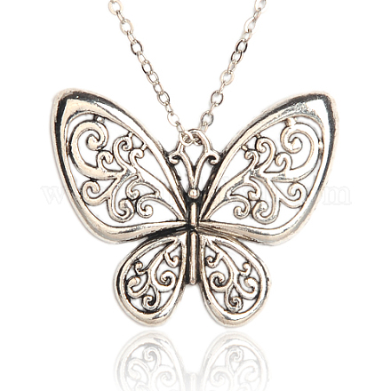 Tibetan Style Alloy Butterfly Pendants TIBE-M001-153-1