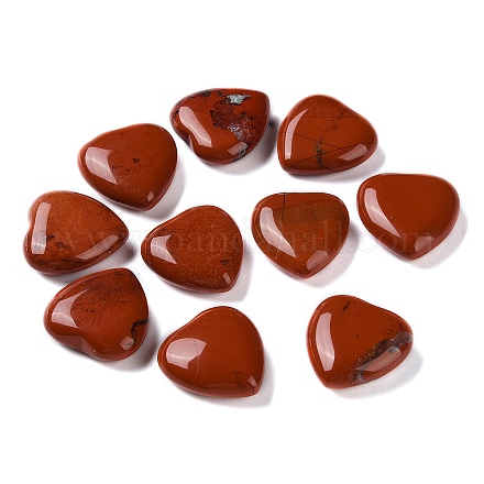 Piedras de palma de corazón de jaspe rojo natural G-M416-09D-1