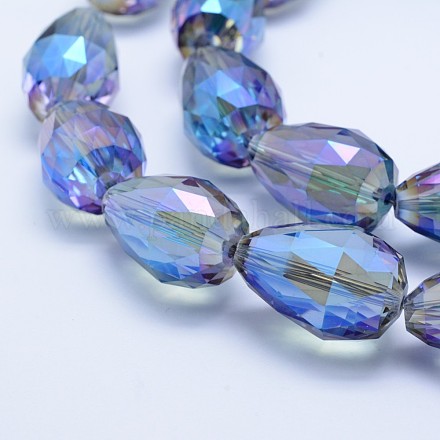 Electroplate Glass Beads Strands EGLA-E049-FR04-1