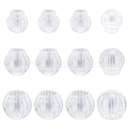 Nbeads 12 mini globo di vetro trasparente vuoto in stile 3 pezzi FIND-NB0003-61-1