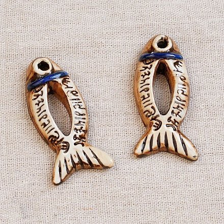 Ручной работы фарфора большие кулоны&nbsp;PORC-Z003-01D-1