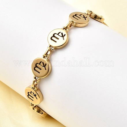 12 браслет-цепочка Constellations из нержавеющей стали 304 для женщин BJEW-I239-01G-08-1