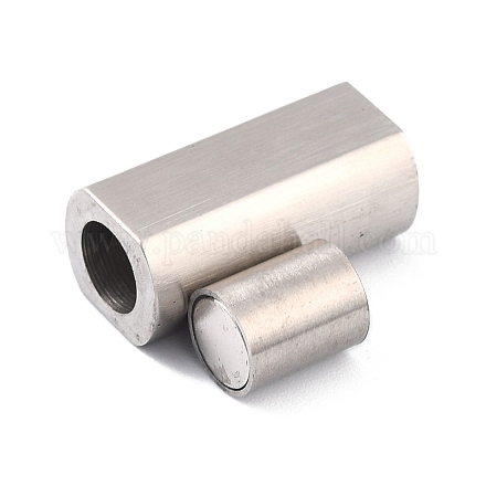 304 Stainless Steel Magnetic Clasps with Glue-in Ends STAS-I190-07P-1