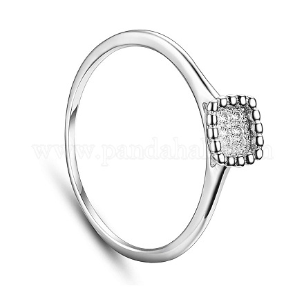 Shegrace elegante moda 925 anillo de dedo cuadrado de plata esterlina JR358A-1