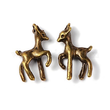 Antique Bronze Tibetan Style Deer Pendants X-TIBEP-A16602-AB-FF-1