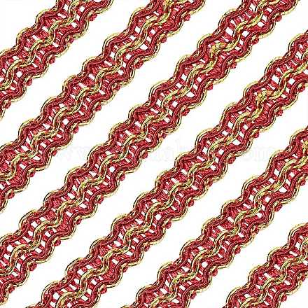 12M Metallic Polyester Braided Lace Trim Ribbons OCOR-WH0060-73C-1