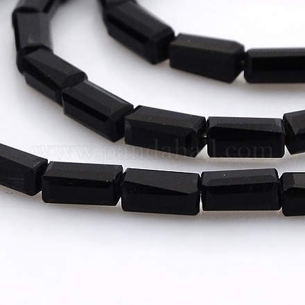 Imitation Jade Glass Faceted Cuboid Beads Strands GLAA-A028A-05-1