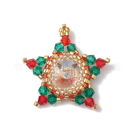 Рождественские подвески из стекла и бисера PALLOY-MZ00261-1