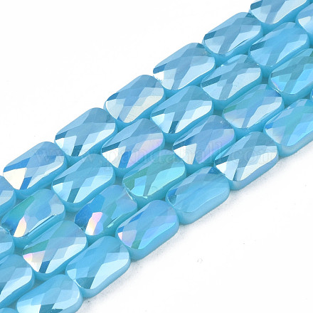 Chapelets de perles en verre opaque de couleur unie EGLA-N002-25-A04-1