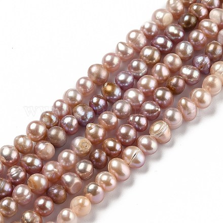 Fili di perle di perle d'acqua dolce coltivate naturali PEAR-L033-05B-01-1