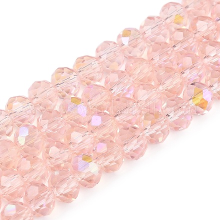 Стеклянные бусины с гальваническим покрытием  EGLA-A044-T6mm-L22-1