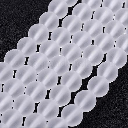 Frosted Glass Bead Strands GLAA-G016-8mm-01-1