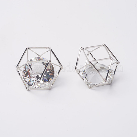 Laiton perles de polygone creux KK-M092-D-P-1