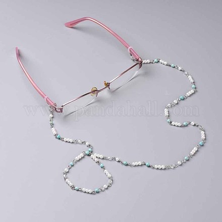 Chaînes de lunettes synthétiques turquoise AJEW-EH00001-03-1