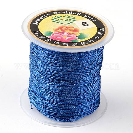 丸いメタリック糸  刺しゅう糸  6プライ  ブルー  0.6mm  約87.48ヤード（80m）/ロール MCOR-L001-0.6mm-13-1