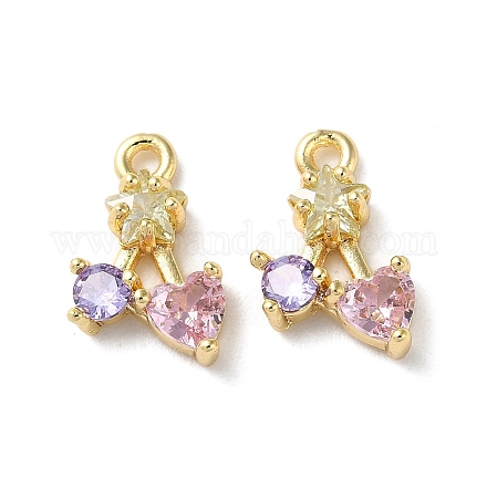 Латунные микро проложить кубического циркония подвески KK-F872-21G-1